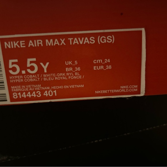 White and Dark Royal Blue Nike Air Max Tavas - Picture 5 of 5